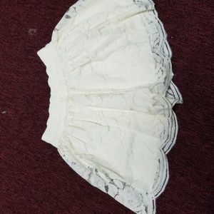 Fluffy lace floral skirt